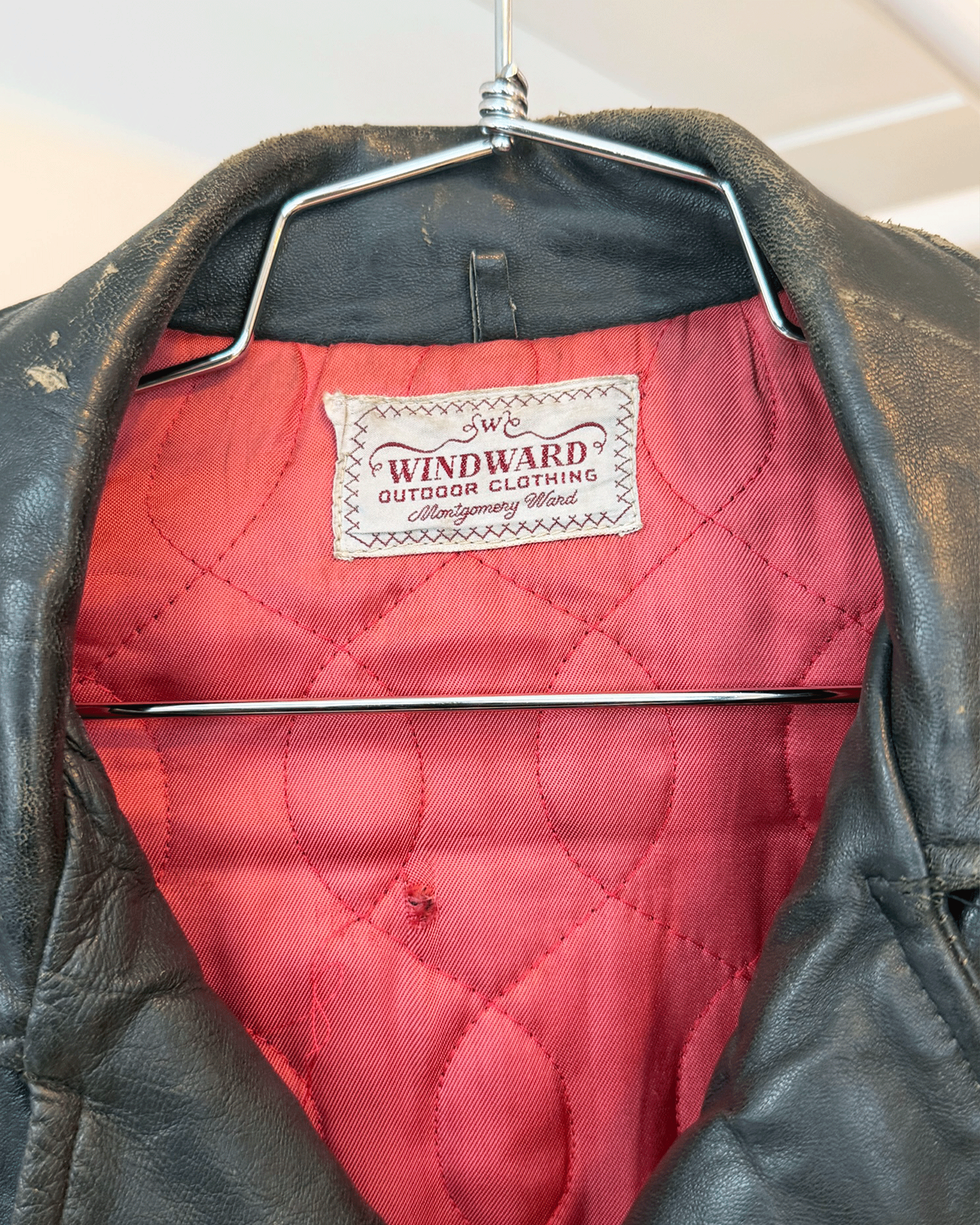 50s Black Belted Leather Jacket